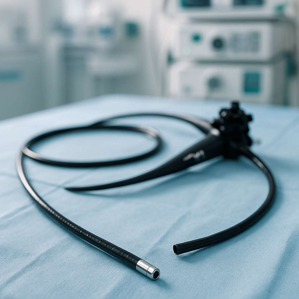 Doctor reassuringly explaining a procedure to a calm, trusting patient — bronchoscopy